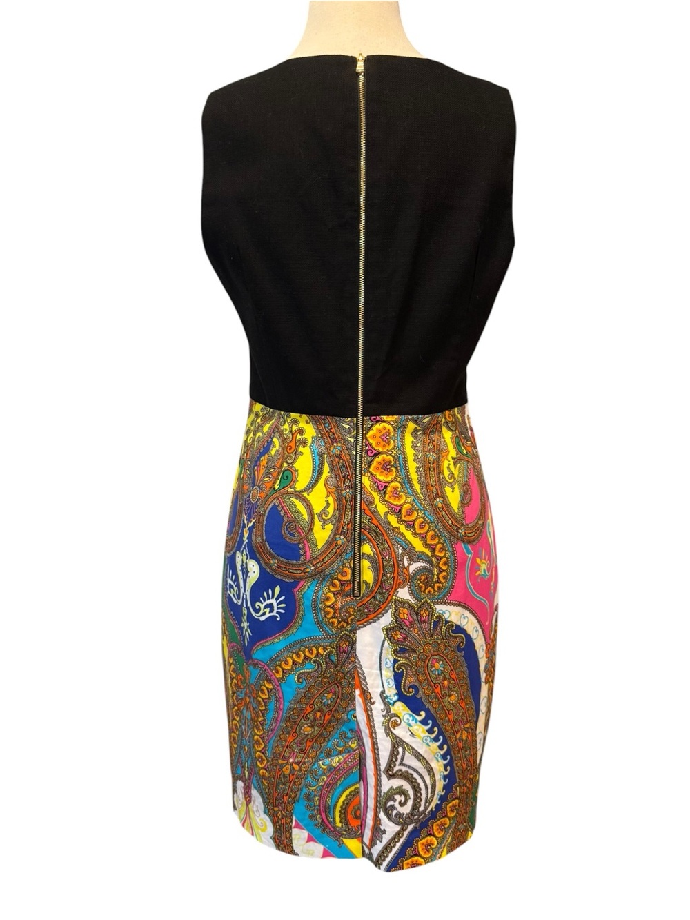 Vintage Trina Turk Paisley Sheath Dress Sleeveless Size 10 - Picture 3 of 9